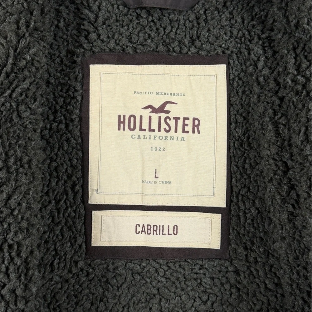 VTG Y2K Hollister Brown Faux Fur Lined Zip Up Cabrillo Sweatshirt Jacket Men’s L
